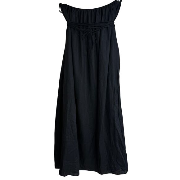 SIR. The Label Womens Black Linen Wrap Tie Midi Skirt Size 2 / US Size 6 Beachy - Picture 1 of 10